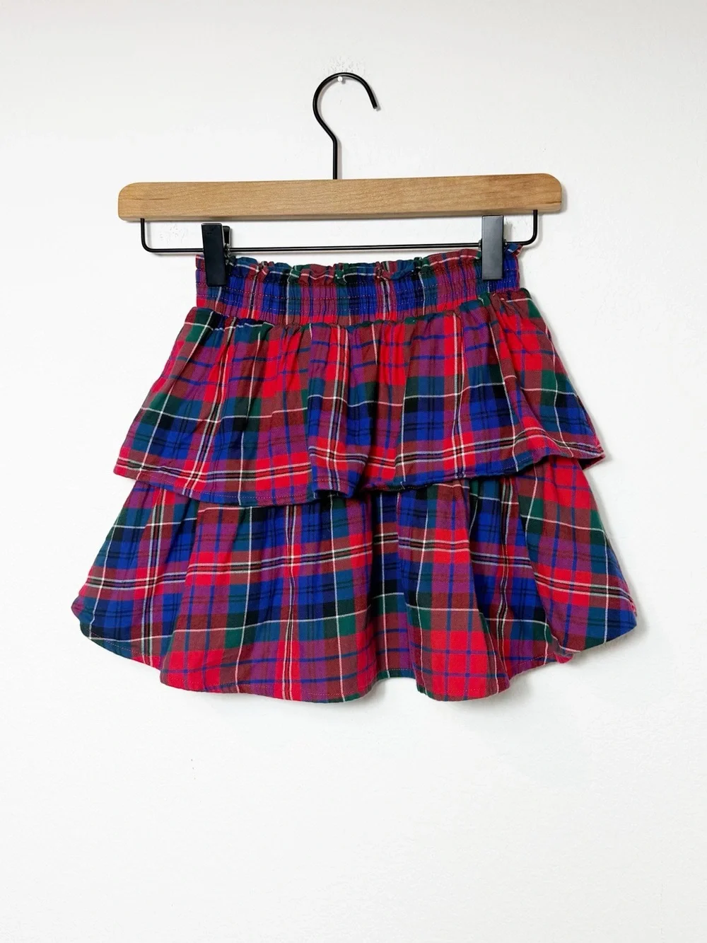 Janie and Jack Tartan Tiered Skirt Girls Size 7 Plaid Pre-Owned